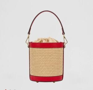 Anna Paola made in Italy raffia & Leather Bucket Bag